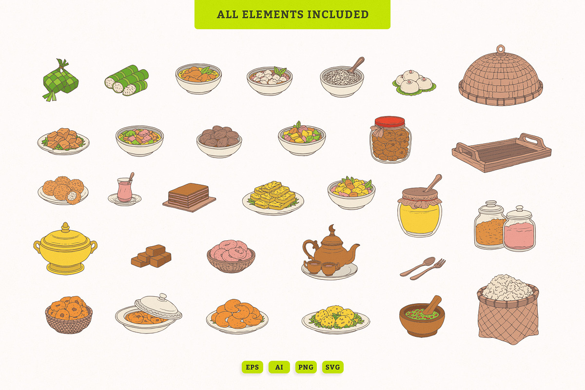 Eid Food & Feast Illustration Pack, an Illustration by MEANDSTUDIO (Photo 2 of 5)