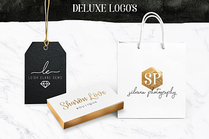 Deluxe Geometric Gold Logo Creator