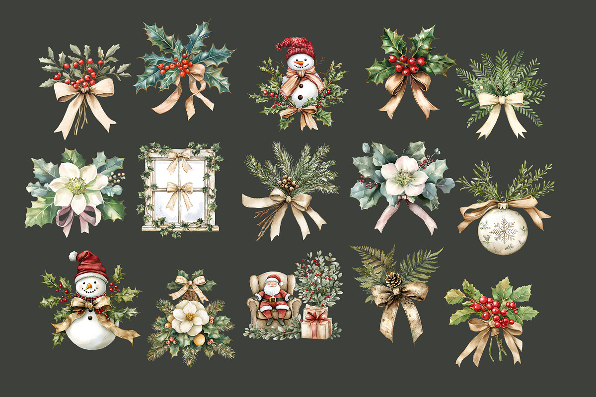 Vintage Christmas, a Seasonal Illustration by Vasmila (Photo 7 of 10)