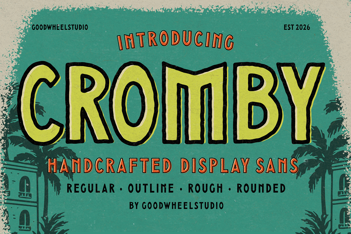 Cromby | Handwriten Typeface, a Handwritten Font by Goodwheel Studio (Photo 1 of 9)