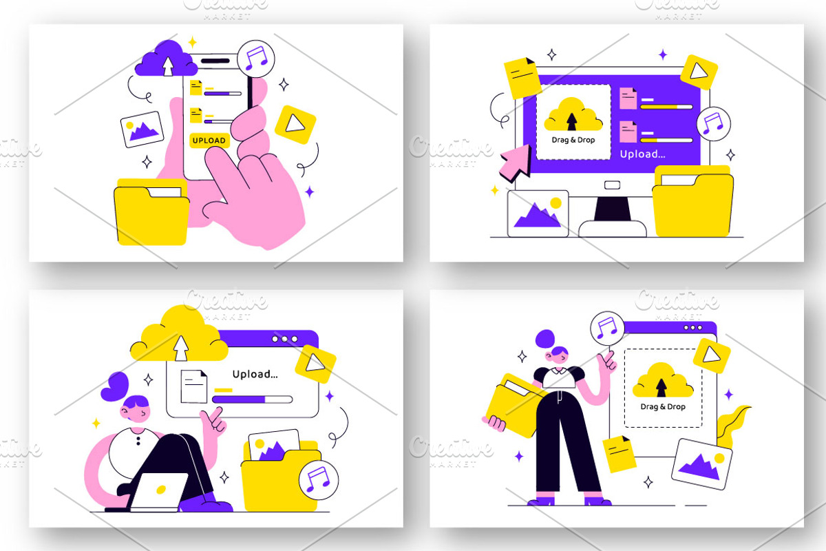10 Upload Document Illustration, an Object Illustration by denayunebgt (Photo 3 of 4)