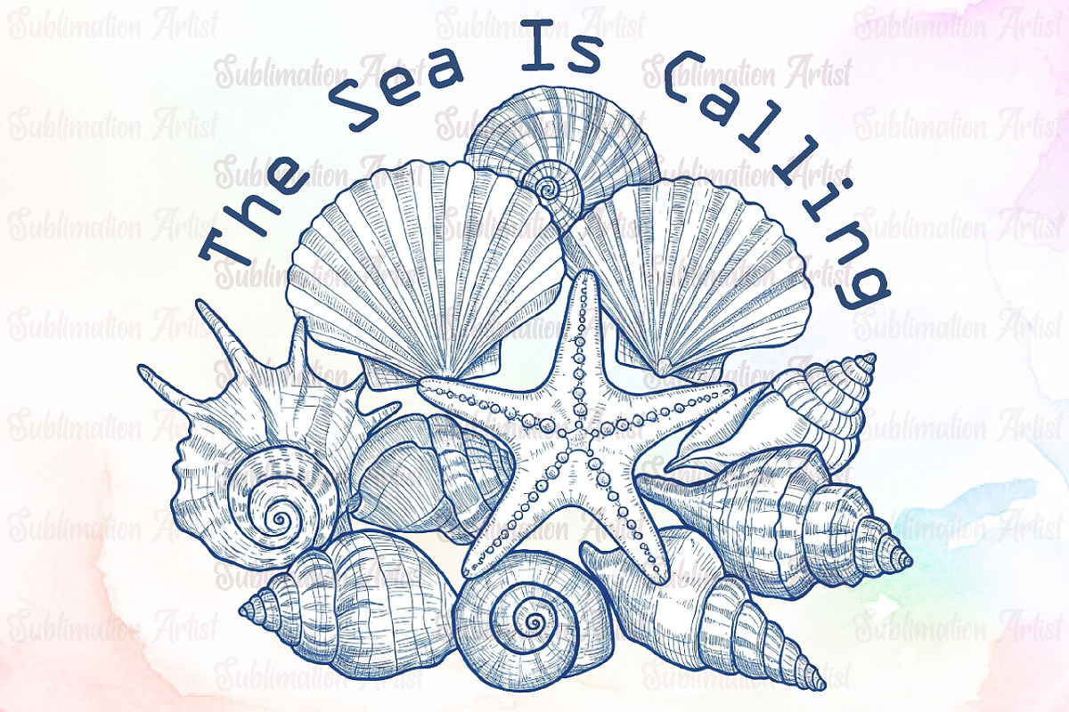 Summer Beach Seashell Doodle PNG, an Illustration by Sublimation Artist (Photo 1 of 9)