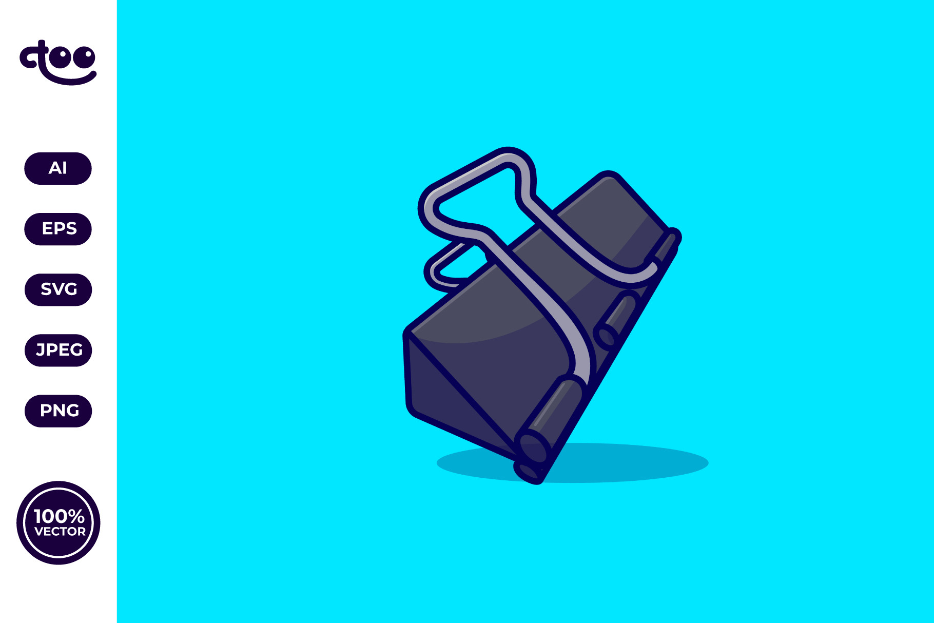 Binder clip simple cartoon vector