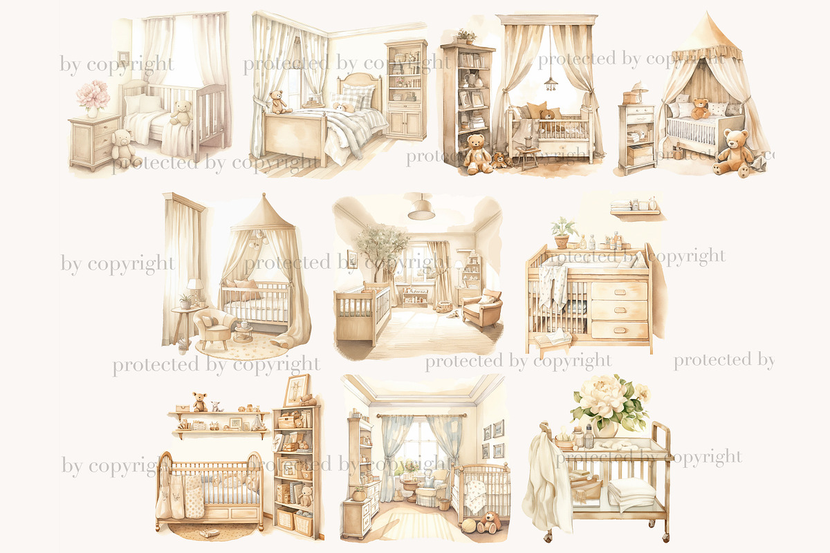 Baby Shower Graphics Collection, a Decorative Illustration by GlamArtZhanna (Photo 3 of 5)