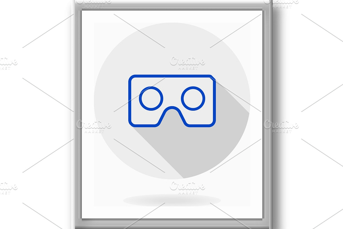 Fine Flat Icon With VR Logo, an Outline Icon by FineArtStudio (Photo 3 of 3)