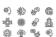 140 Artificial Intelligence Icons,AI, an Outline Icon by MarkoBabii (Thumbnail 4 of 4)
