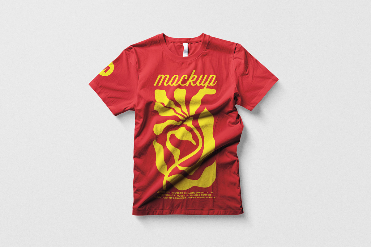 Flat Lay T-Shirt Mockup, a Shirt Mockup by Lemockup (Photo 1 of 5)