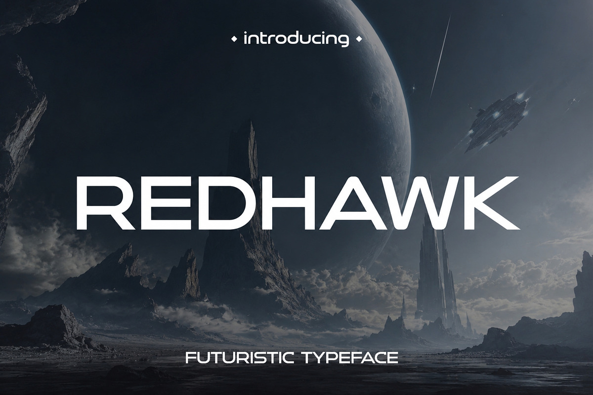 Redhawk - Futurist Typeface, a Sans Serif Font by HipFonts (Photo 1 of 9)