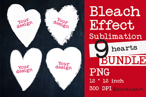 Bleach Effect For Hearts Sublimation