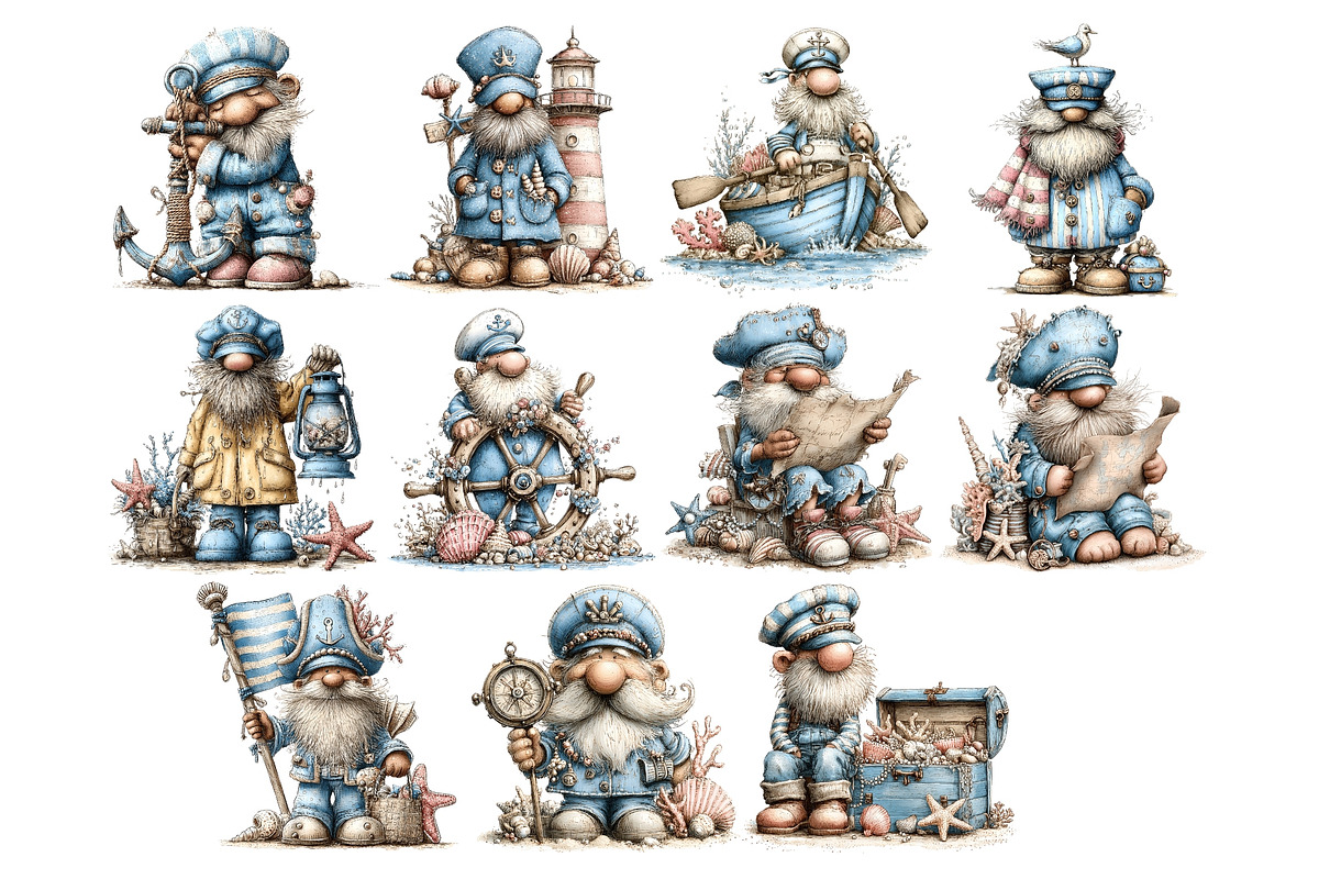 Whimsical Old Sailor PNG Clipart, a Person Illustration by Nicolle's Colorful Art (Photo 4 of 4)