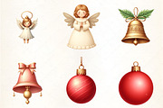 Retro Christmas Clipart, an Illustration by CrexoraLab (Thumbnail 2 of 5)