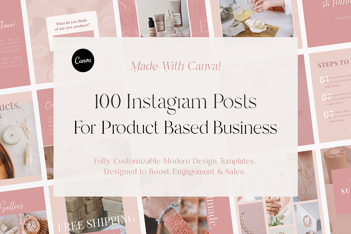 100 Social Media Post Templates, a Social Media Template by Gebers Marketing & Design (Photo 1 of 10)