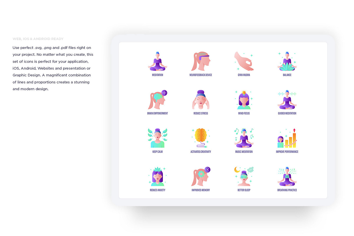 Meditation | 32 Icons Set Hand Drawn, an Outline Icon by Marina Silence (Photo 16 of 17)