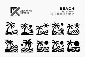 Beach Icon Vector, an Icon by Akatype Studio