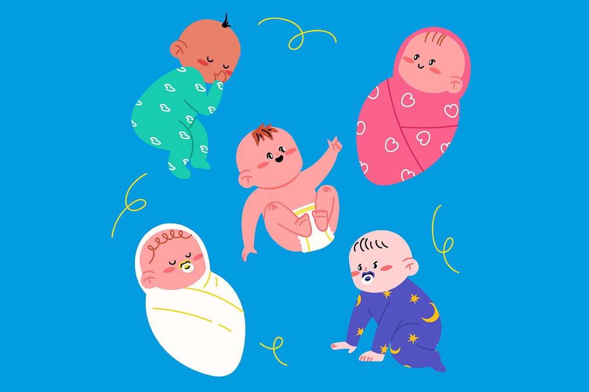 Newborn Asset Illustration, an Illustration by graphicook