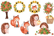 Watercolor forest animals clipart, an Animal Illustration by vivastarkids (Thumbnail 2 of 3)