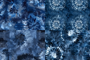 Navy Tie-Dye Seamless Patterns