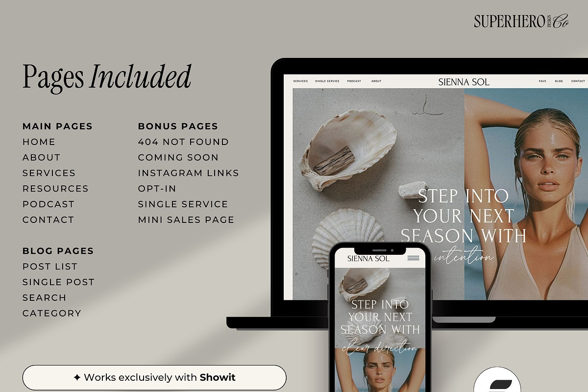 Wellness Coach Showit template, a Websites & App Template by Superhero Design Co. (Photo 2 of 6)