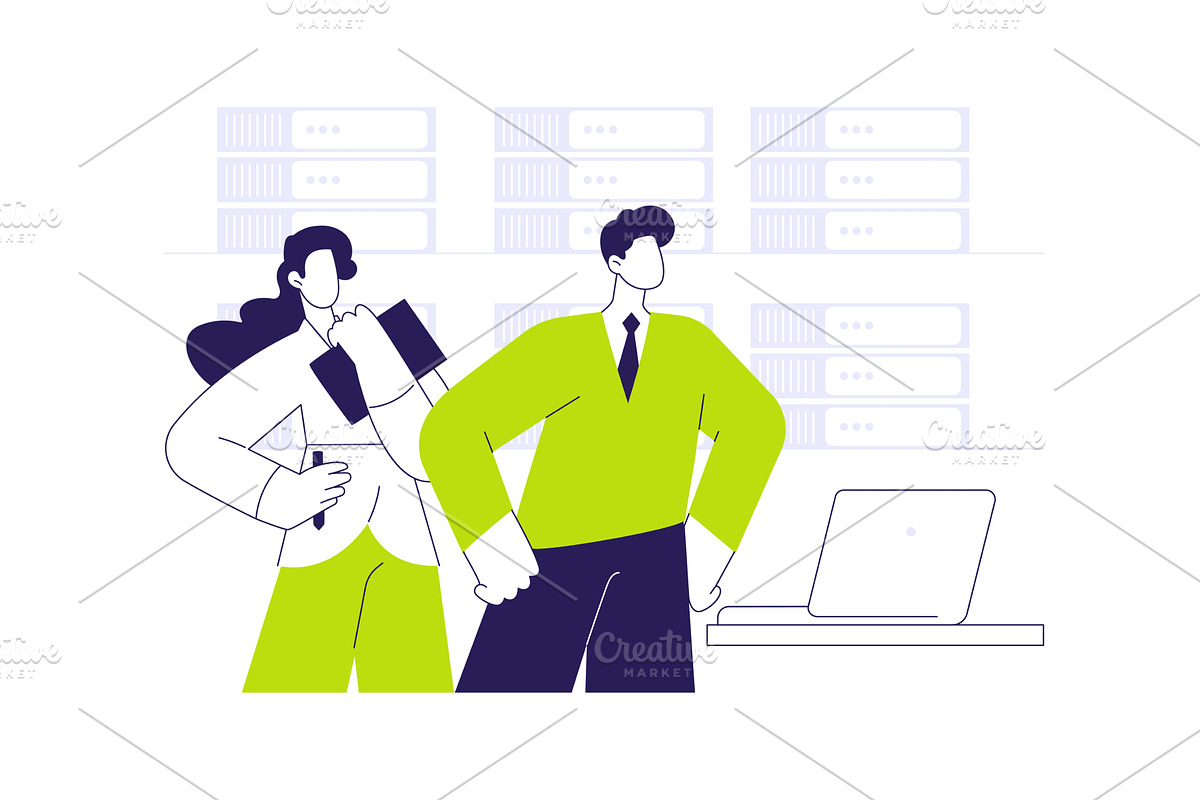 Datacenter manager abstract concept, a Technology Illustration by Visual Generation