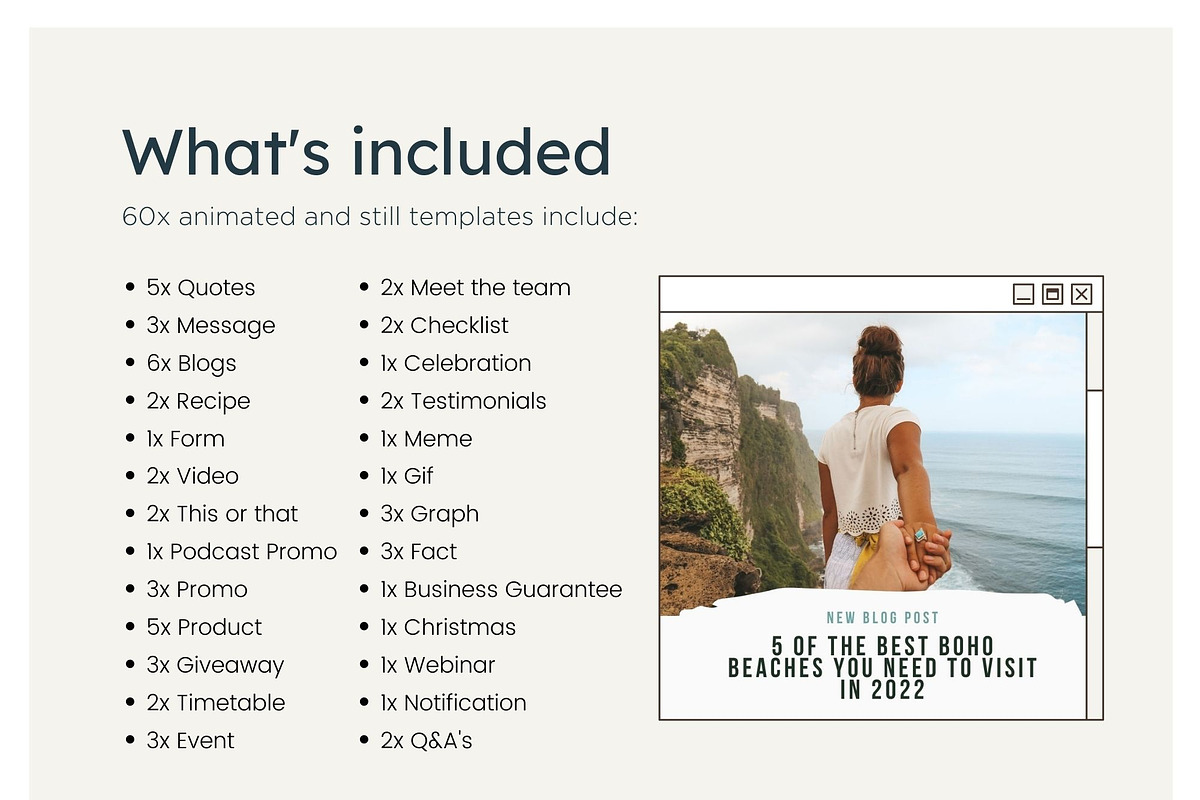 Coast Instagram Feed Canva Templates, a Social Media Template by Cultive Creative (Photo 3 of 12)