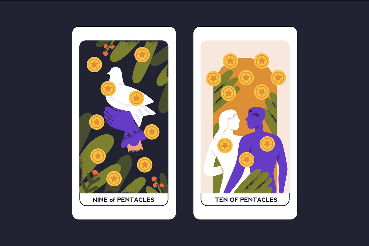 Suit of Pentacles tarot cards set, an Illustration by Good Studio (Photo 6 of 6)