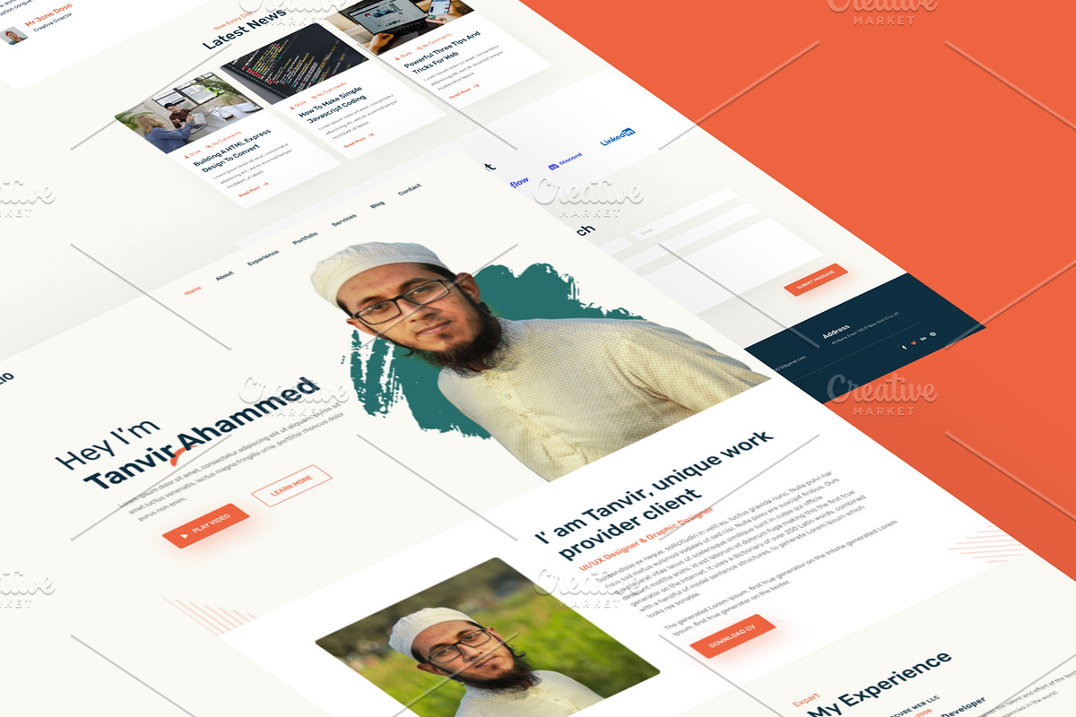 Portfolio CV Resume Landing Page, an UI Kit Template by Tanvir Ahammed Tamim (Photo 3 of 3)