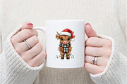 Christmas Lights Highland Cow Png, an Illustration by Watercolor design (Thumbnail 4 of 6)