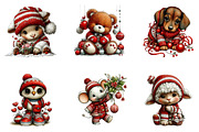 Christmas Animals Clipart, a Seasonal Illustration by CreationArt (Thumbnail 3 of 6)