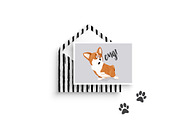 Lovely Corgi Dogs: cliparts & more, a Background Graphic by NKTN graphics (Thumbnail 7 of 7)