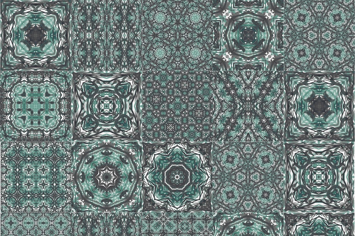 Black & Emerald Watercolor Patterns, a Pattern Graphic by Gen Aumonier (Photo 4 of 7)