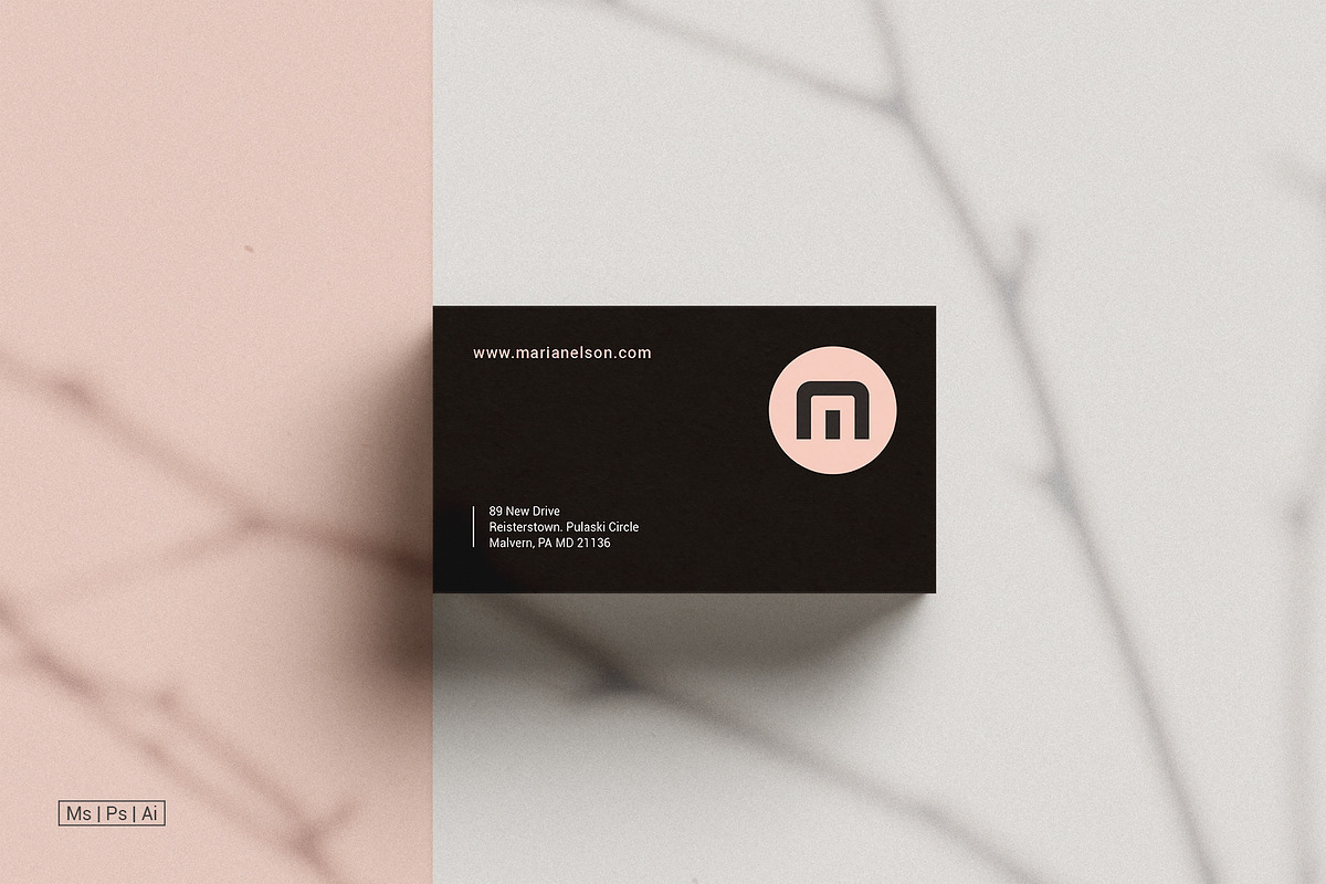 Modern Business Card | Ms word, a Business Card Template by AyshaCanvas (Photo 4 of 4)