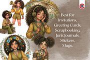 Cute Curly Hair Boho Afro Girls, a Person Illustration by C-Kav (Thumbnail 13 of 14)