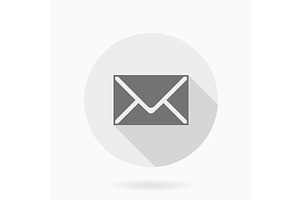 Fine Mail Flat Icon, an Outline Icon by FineArtStudio