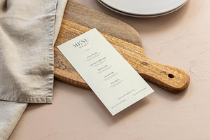 Menu Card Mockup Set