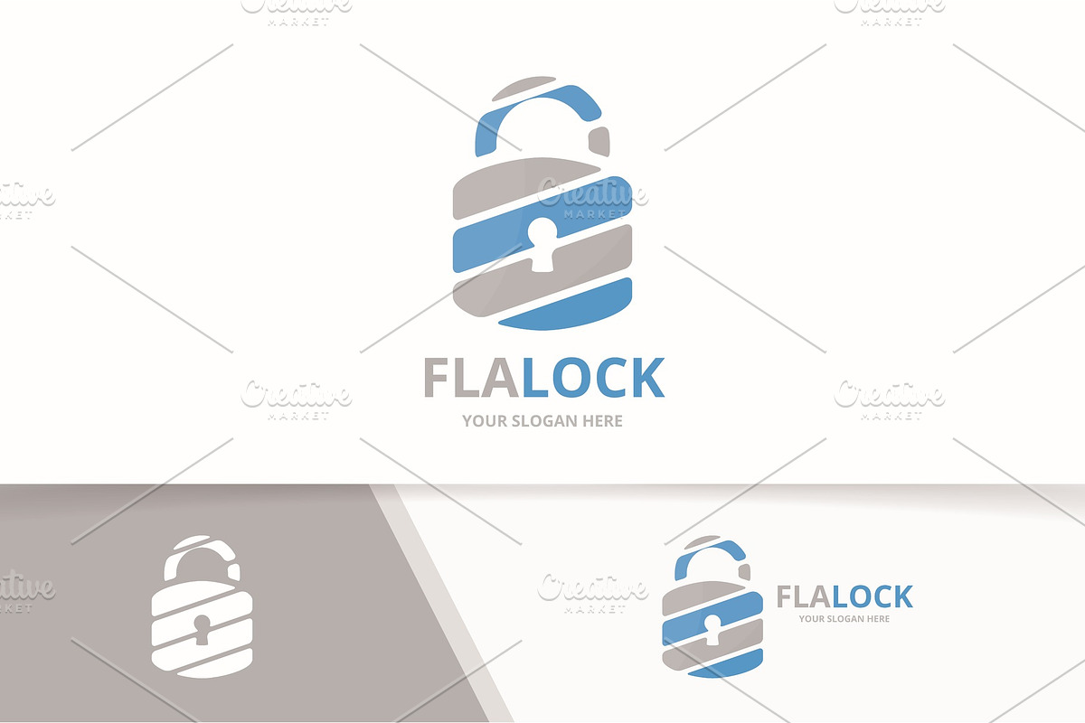 Vector lock logo combination., a Branding & Logo Template by GraphiShop