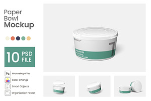 Paper Bowl Mockup 10 PSD, a Packaging Mockup by Akrinity Digital
