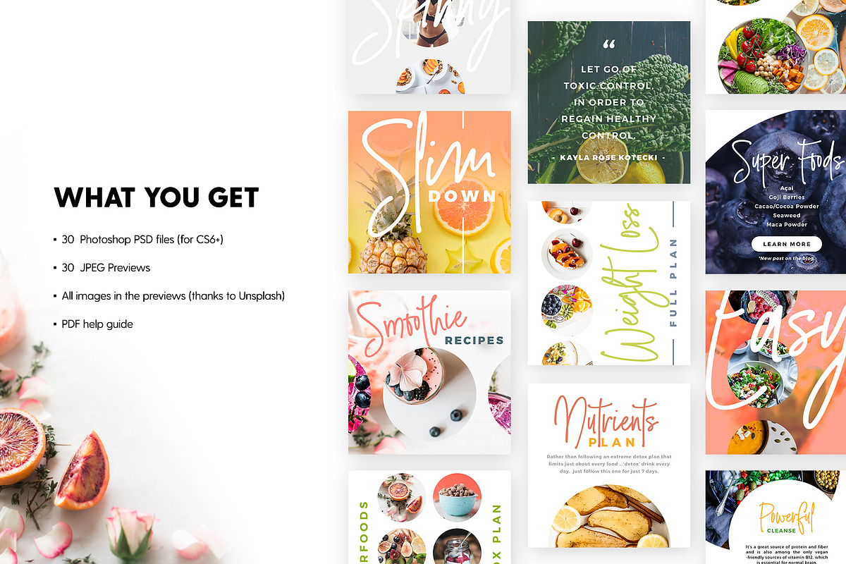 Detox Week - Social Pack, a Social Media Template by The Wedding Shop (Photo 2 of 6)