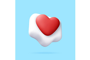 3D render of red heart icon on white, an Object Illustration by Abscent