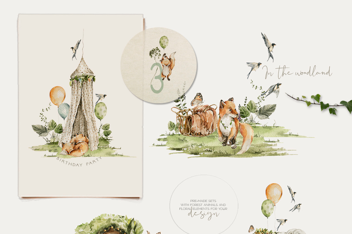 Little woodland Cute baby animals, an Animal Illustration by 60secondsArt (Photo 11 of 13)