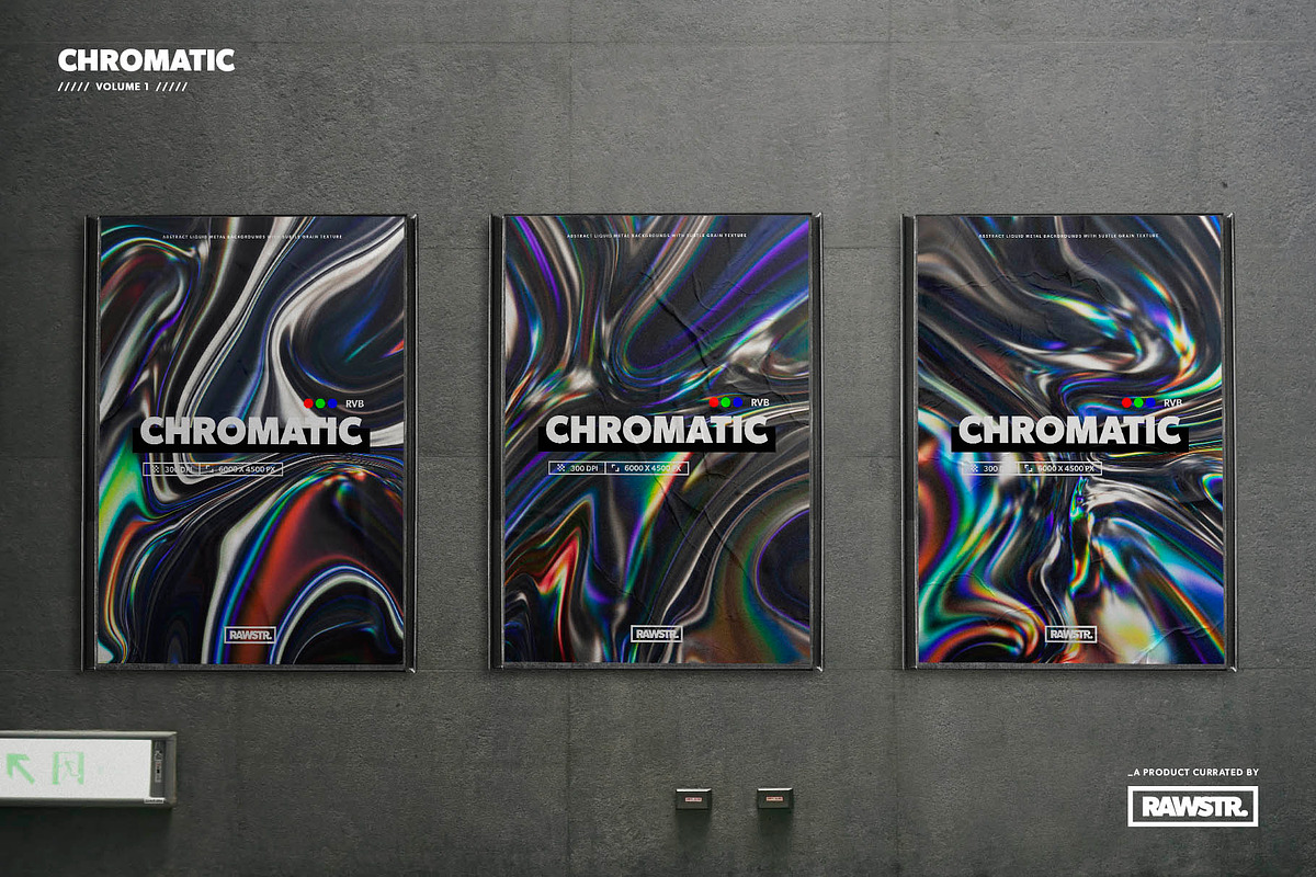 CHROMATIC - Liquid metal backgrounds, a Texture Graphic by RAWSTR (Photo 4 of 8)