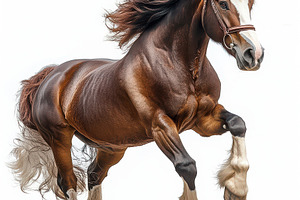 Majestic Brown Clydesdale Horse Runn, an Animal Photo by Pixeness Studio
