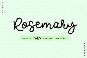 Rosemary - Cute Monoline Font, a Script Font by Airotype