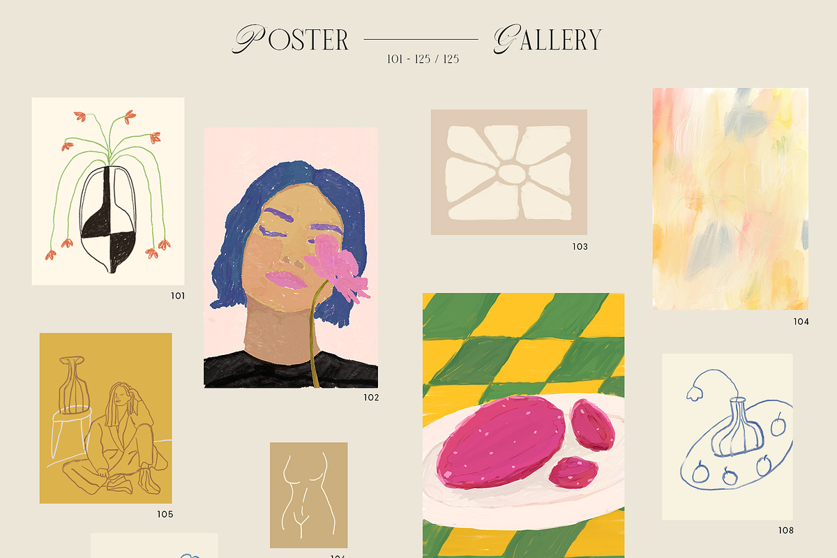 Modern Hand-drawn Wall Art Bundle, a Graphic by Ayya Studio (Photo 31 of 68)