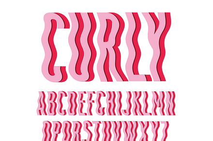 curly typography design vector