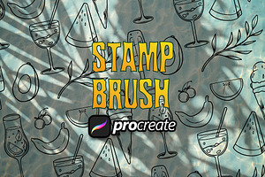 Tropical Food Brush Stamp