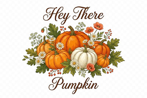 Preppy Hey There Pumpkin Fall Autumn, a Seasonal Illustration by Designking