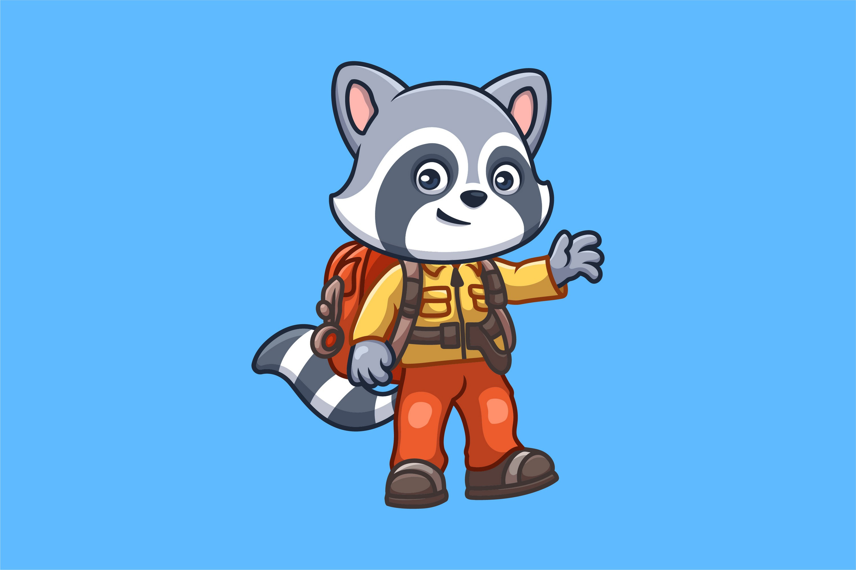 Firefighter Raccoon Cute Cartoon, an Animal Illustration by Gumrega Studio
