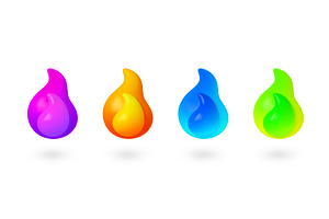 Fire icons 3d design. Different, an Illustration by Valerie Bodnar
