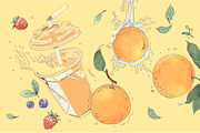 Watercolor fruit brand kit, a Food Illustration by Schumacher Shop (Thumbnail 6 of 9)