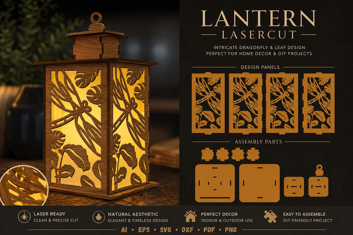 Dragonfly Lantern Lasercut BUNDLES, an Object Graphic by OTVEY DESIGN (Photo 7 of 13)